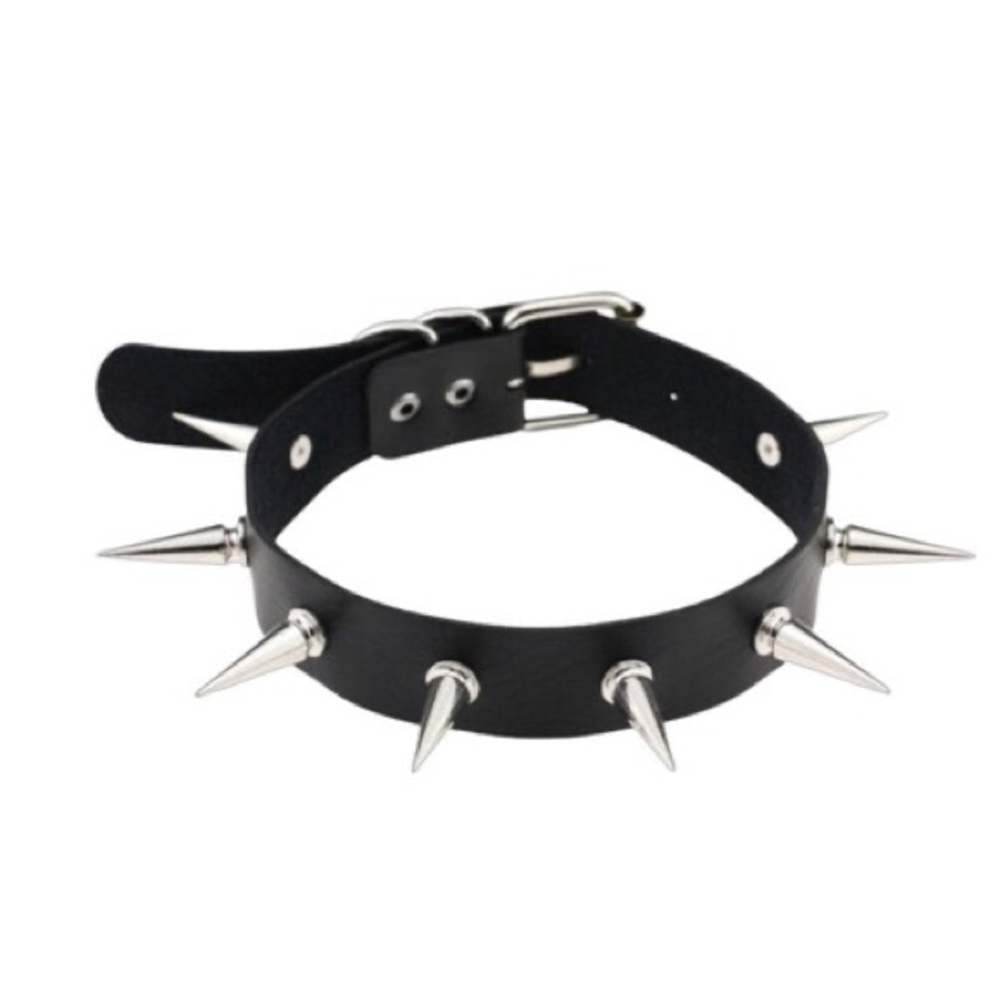 Necklace PU Leather Black Goth Punk Rock Choker Necklaces For Women
